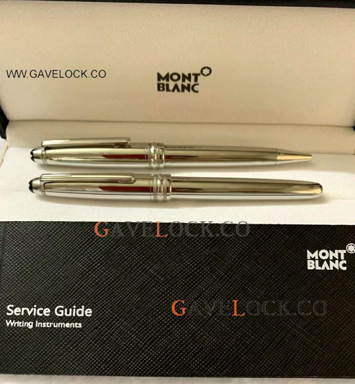 Clone Montblanc Meisterstuck Rollerball & Ballpoint Bright Silver Clone Montblanc Meisterstuck Rollerball & Ballpoint Bright Silver